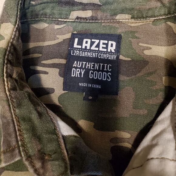 Lazer Camouflage Button Up Military Style Shirt Size S - Picture 2 of 12